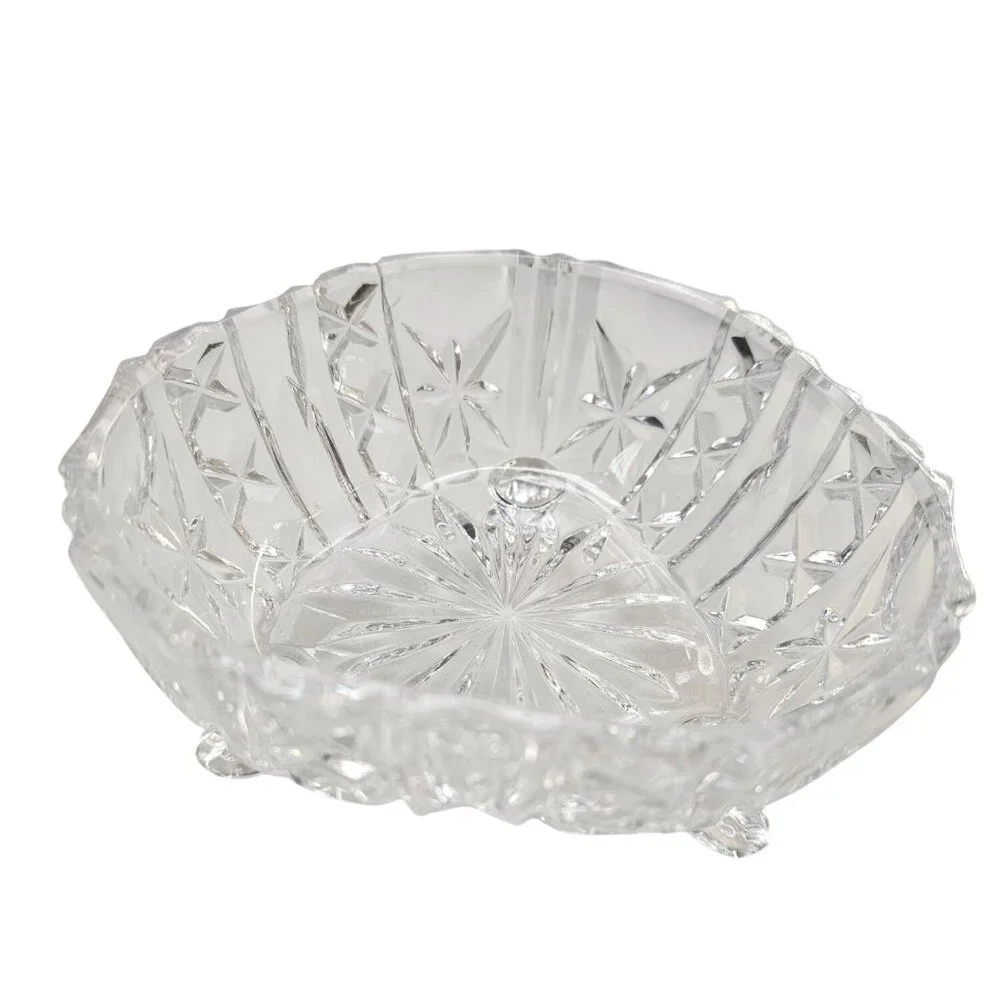 Vintage Crystal Footed Bowl Decorative Candy Bowl - Picture 2 of 9